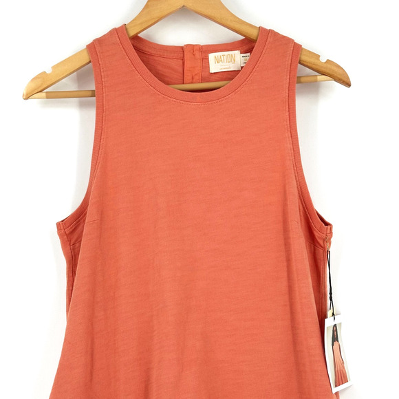 Nation LTD Harumi Womens Mini Dress Medium Tank Drop Waist Pockets Beach Tiered - Picture 2 of 9